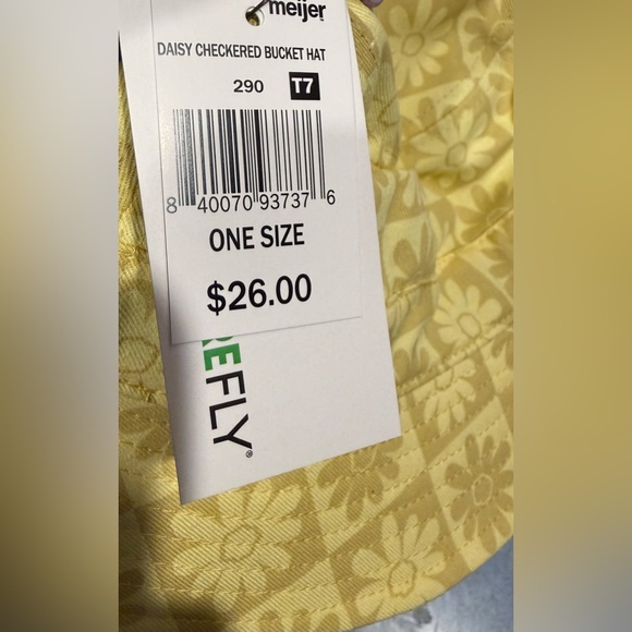 Culturefly Daisy Checkered Yellow Bucket Hat NWT - Picture 4 of 5